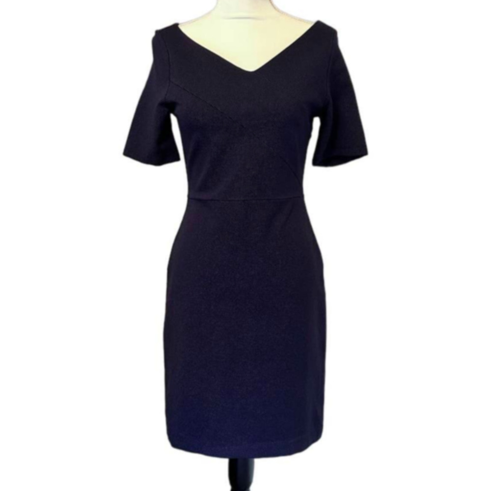 NWT Banana Republic Dress Size 4 Navy Sheath Midi, Dots New with Tags